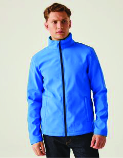 Regatta wholesale RG627 blue softshell jacket with navy contrasting sleeves